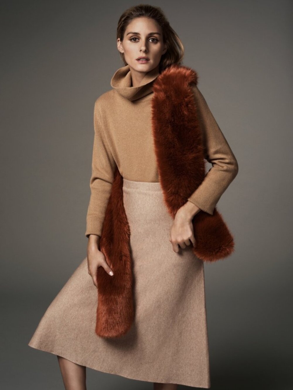 NWT Banana Republic Faux Fur Pull-Through Scarf in Rust